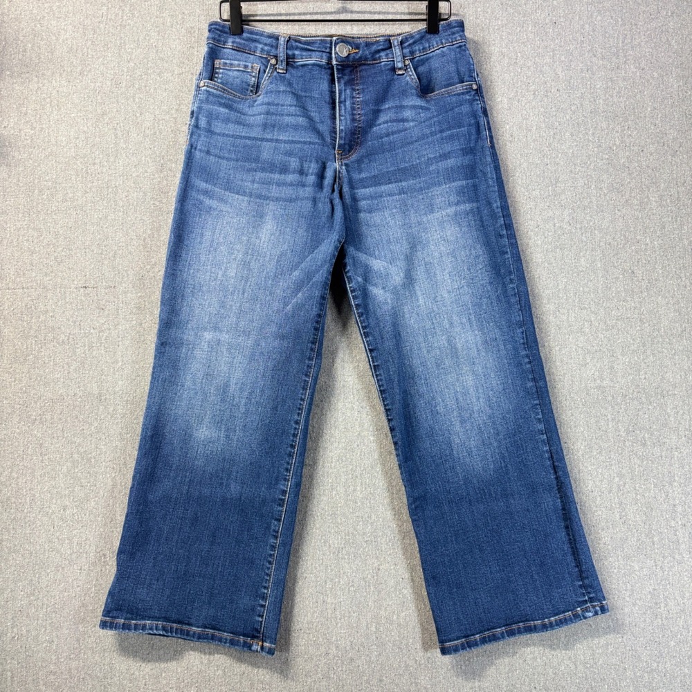 KUT from the Kloth Charlotte Fab Ab Culotte High Rise Wide Leg Jeans Size 10